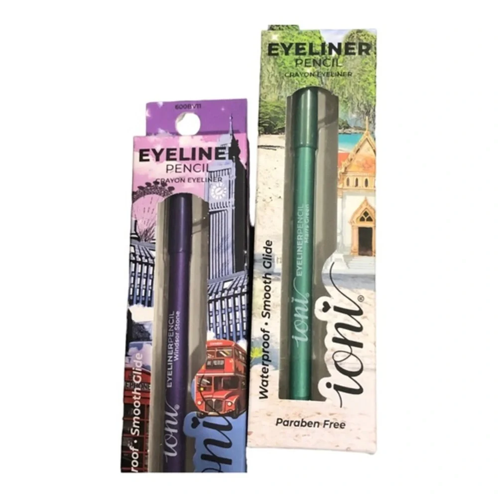 2pack metallic green and purple‎ waterproof smooth eyeliner pencils new